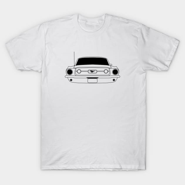 Ford Mustang 67 Black Outline T-Shirt by kindacoolbutnotreally